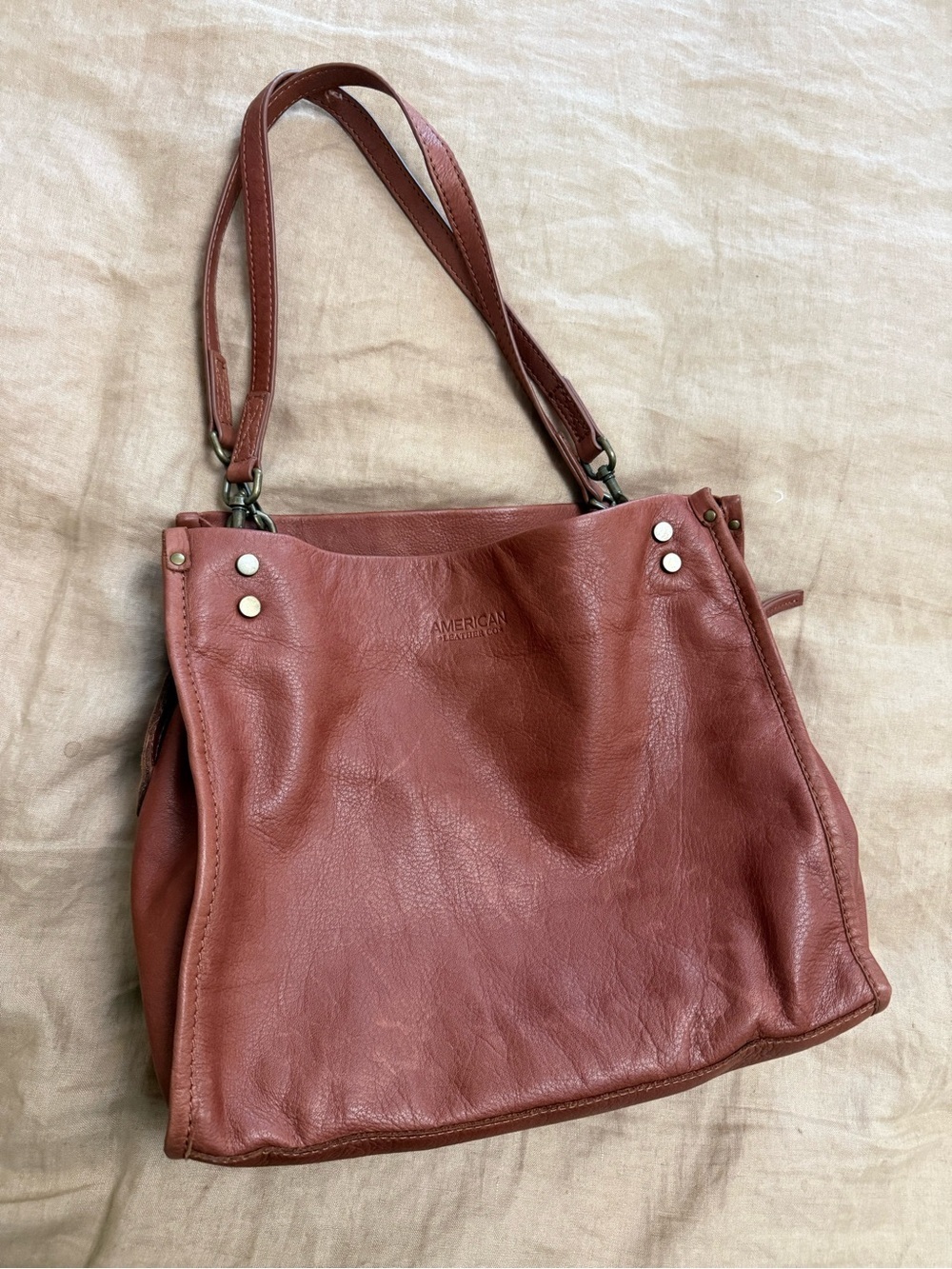 American Leather Burnt Orange  Shoulder Hobo